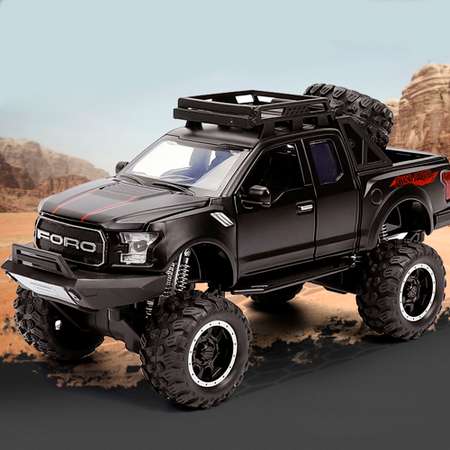 Коллекционная машинка WiMI металлический инерционный внедорожник черный Ford Raptor Shelby