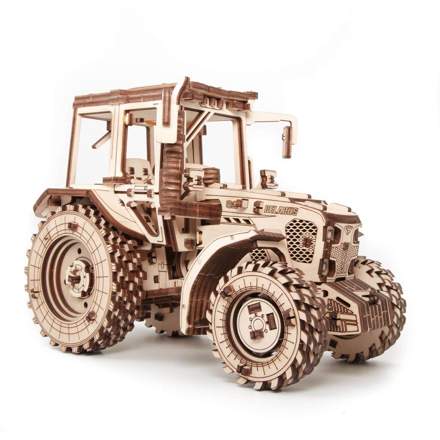 Сборная модель Eco Wood Art Трактор Беларус 82 механический из дерева ETBLR - фото 2