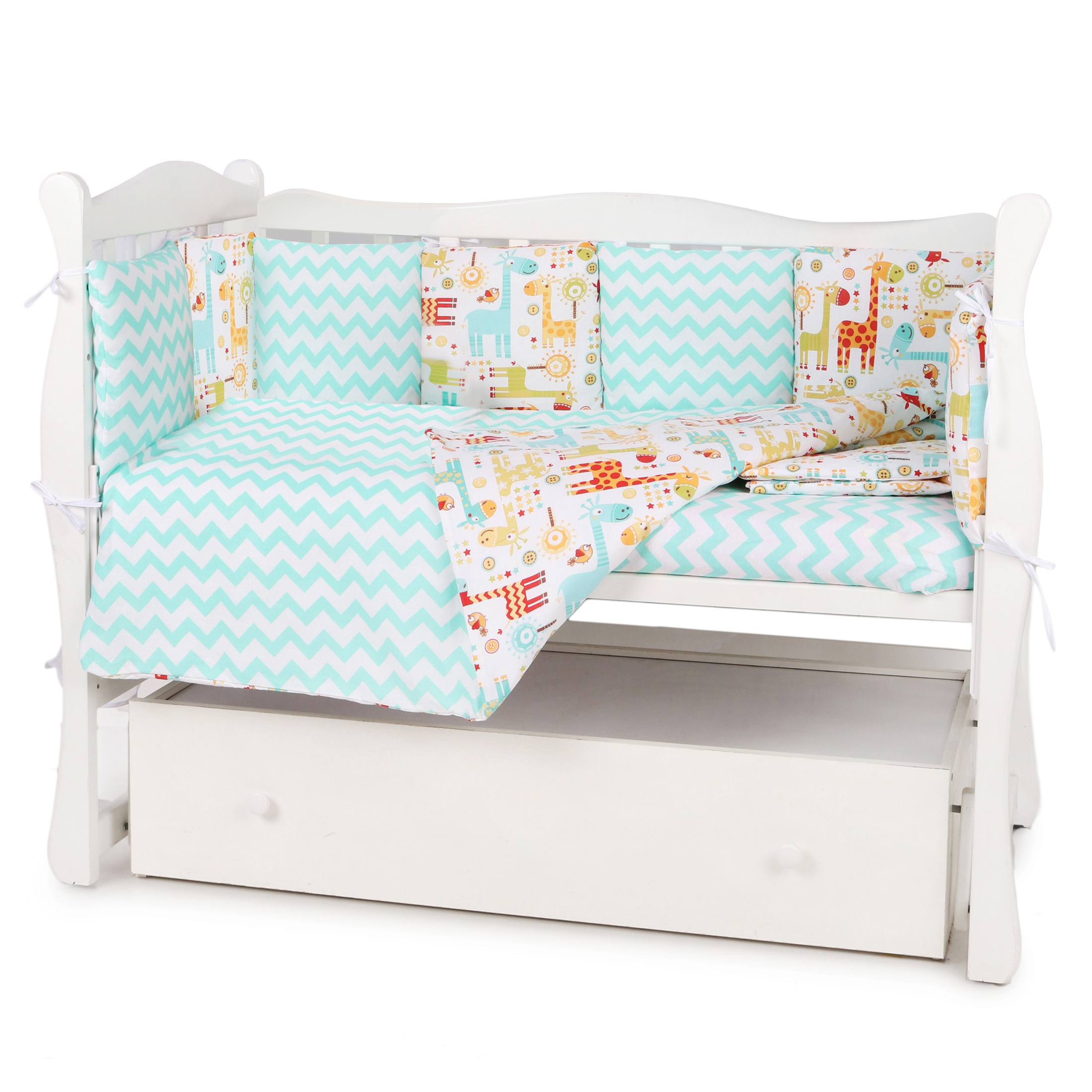 Бортик в кроватку Amarobaby Африка 12подушек ABDM-3112-Gi - фото 1