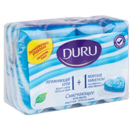 Мыло DURU Soft Sensation туалетное Морские минералы 4*90г