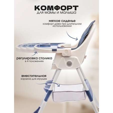 Стульчик для кормления TOMMY синий классический