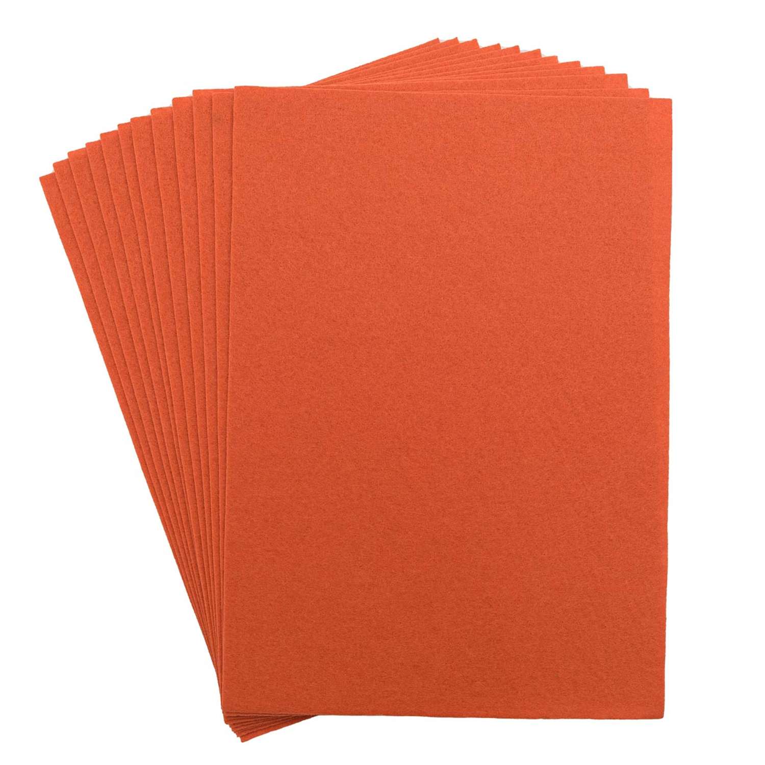 Фетр Astra Craft Листовой жесткий толщина 1 мм размер 20 на 30 см 12шт цвет оранжевый - фото 1