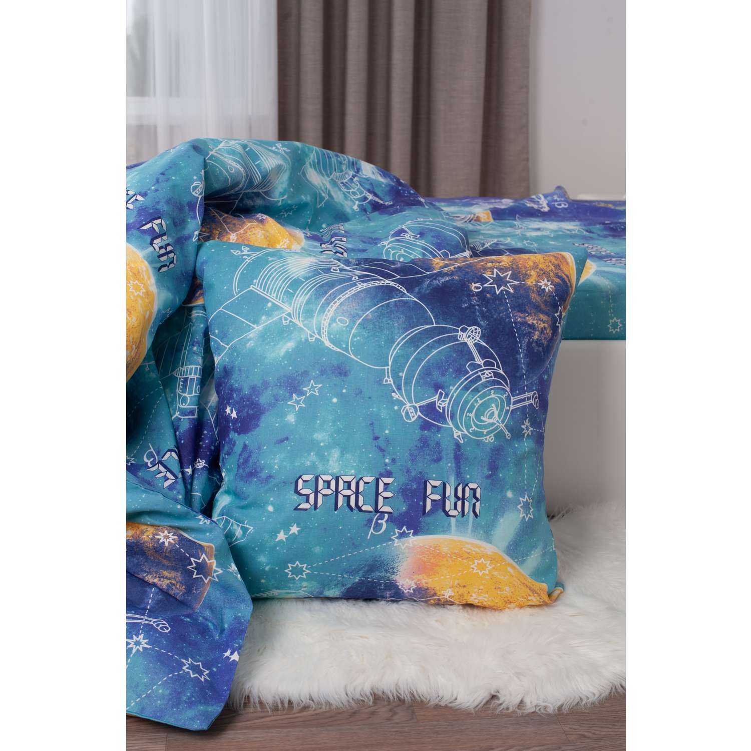 Комплект постельного белья MILANIKA Галактика 3 предмета - фото 4