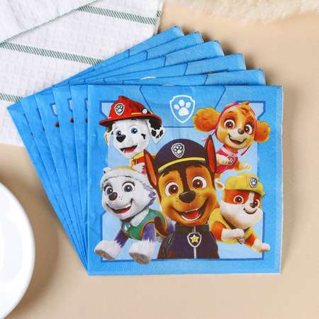 Салфетки Paw Patrol бумажные Щенячий патруль 33х33 см 20 шт. 3-х слойные