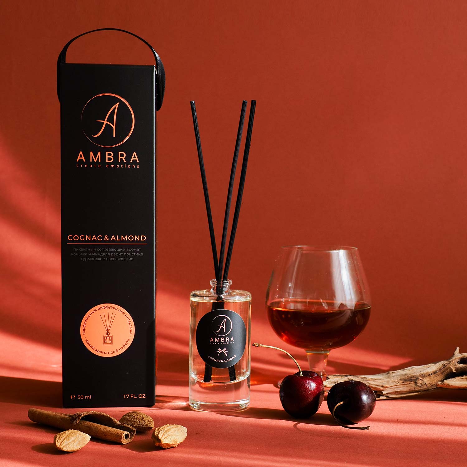 Аромадиффузор AMBRA "Cognac & Almond", 50 мл - фото 1