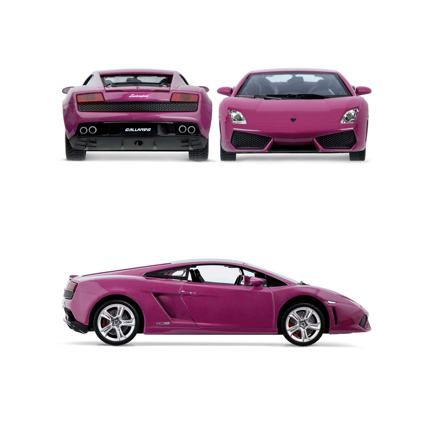 Машинка металлическая АВТОпанорама 1:24 Lamborghini Gallardo розовый свободный ход колес JB1251383 - фото 4