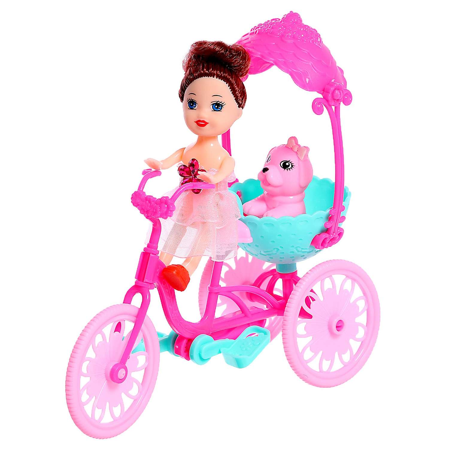 Кукла-малышка Sima-Land «Алина» с велосипедом и питомцем 7559248 - фото 2