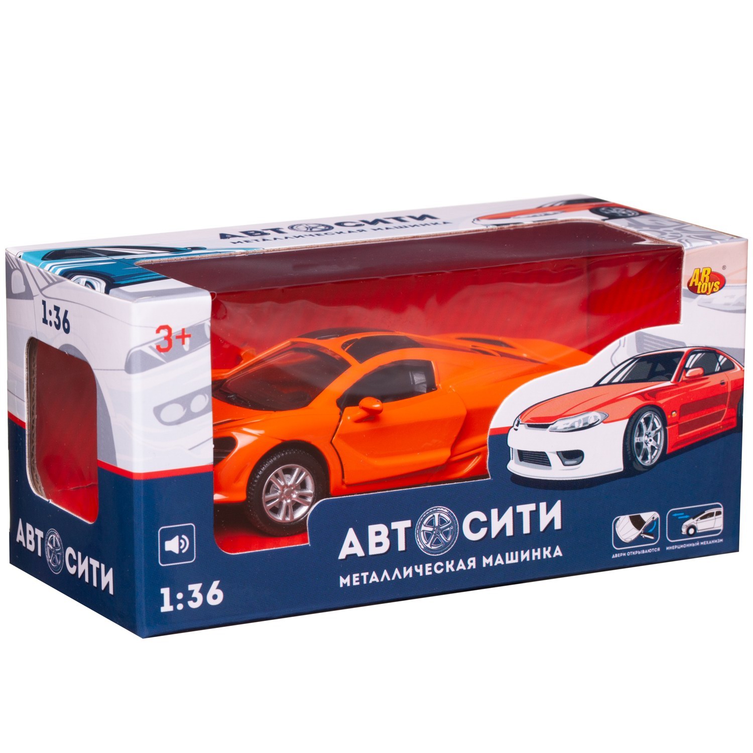 Автомобиль Abtoys АвтоСити 1:36 оранжевый C-00522/оранжевая - фото 3