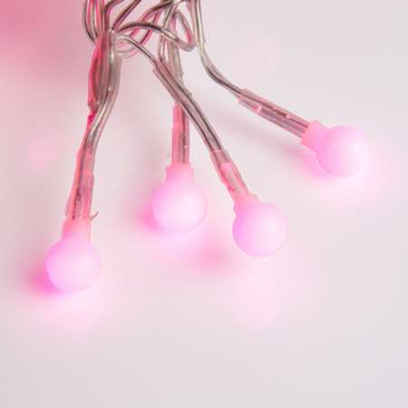 Светодиодная гирлянда NEON-NIGHT Мишура 3 м 8 режимов розовое свечение 303-607