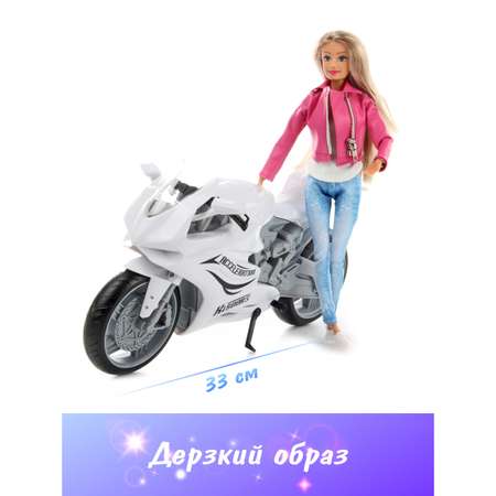 Кукла модель Барби шарнирная Veld Co на мотоцикле