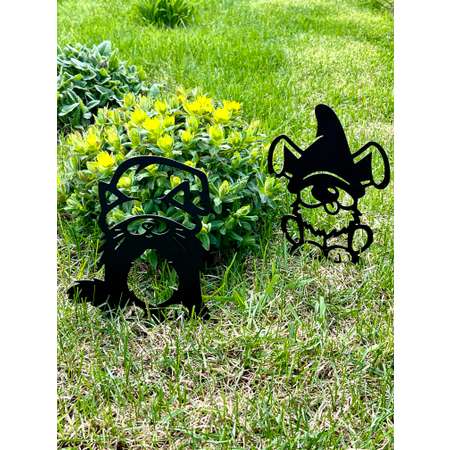Фигурки садовые Зонт Мастерская Уюта Собака и кошка черные