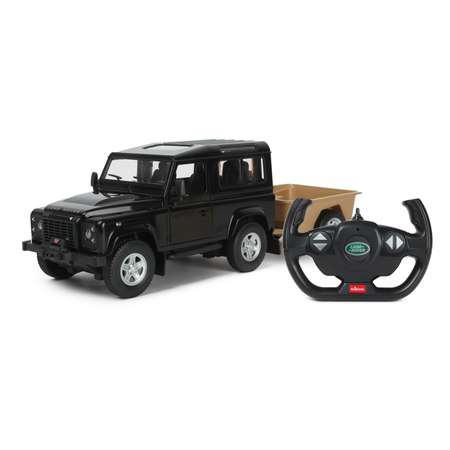 Машина Rastar РУ 1:14 Land Rover Defender with Trailer Черная 78400-1