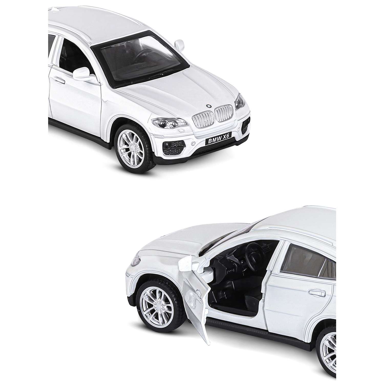 Машинка металлическая АВТОпанорама BMW X6 c прицепом для перевозки лошадей 1:43 белый JB1251175 - фото 8