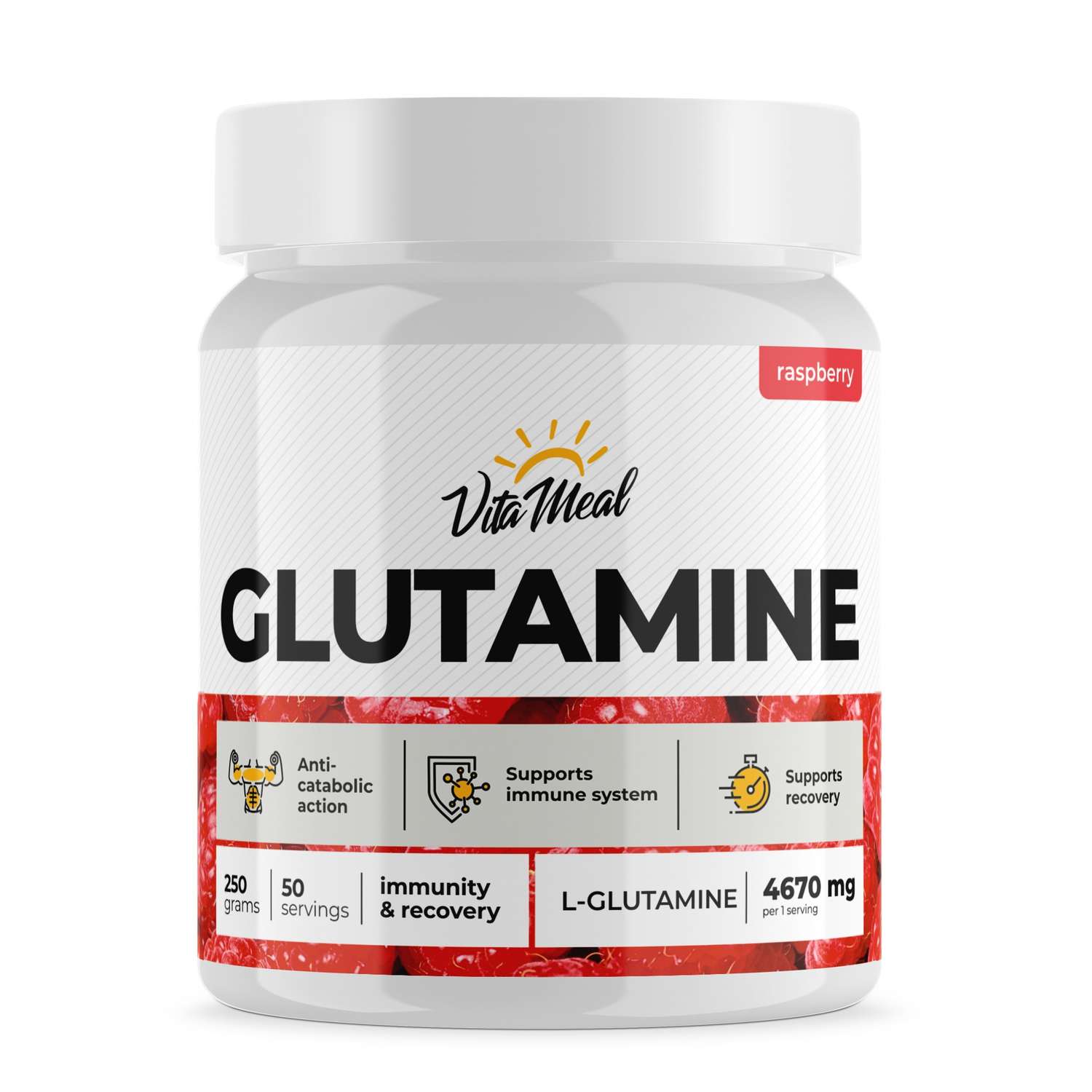 Аминокислота VitaMeal Глютамин малина 250 г - фото 1