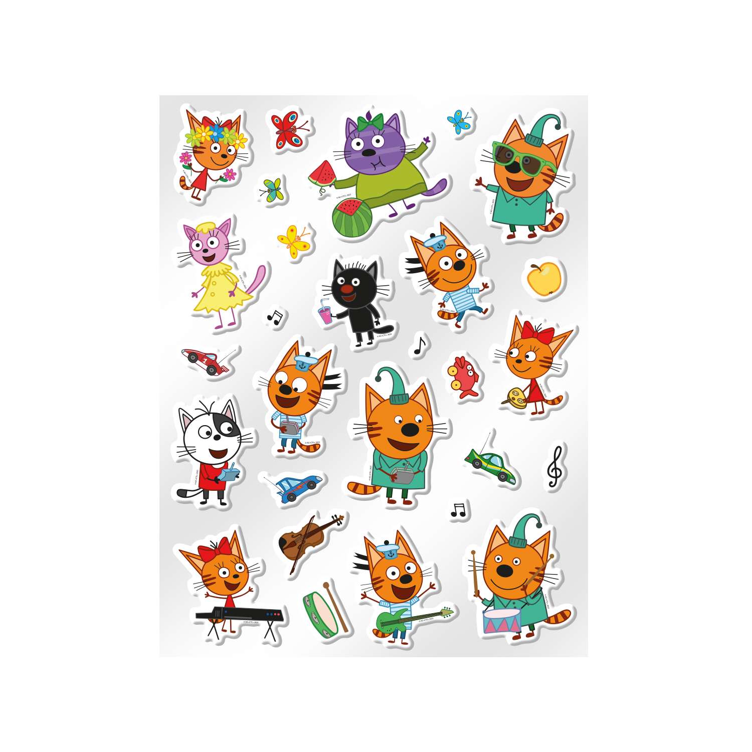 Наклейка декоративная зефирная Три кота светящаяся 150*220 21018 - фото 2