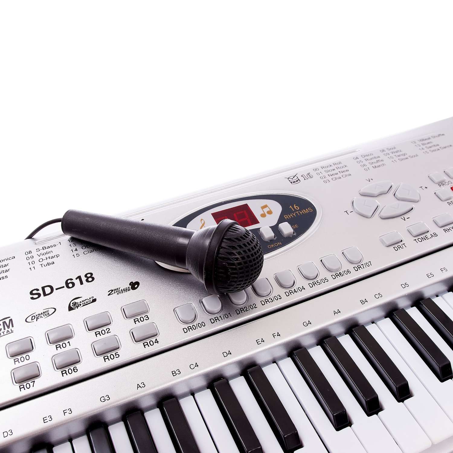 Синтезатор Sima-Land Музыкальный мир 61 клавиша с микрофоном и адаптером - фото 2