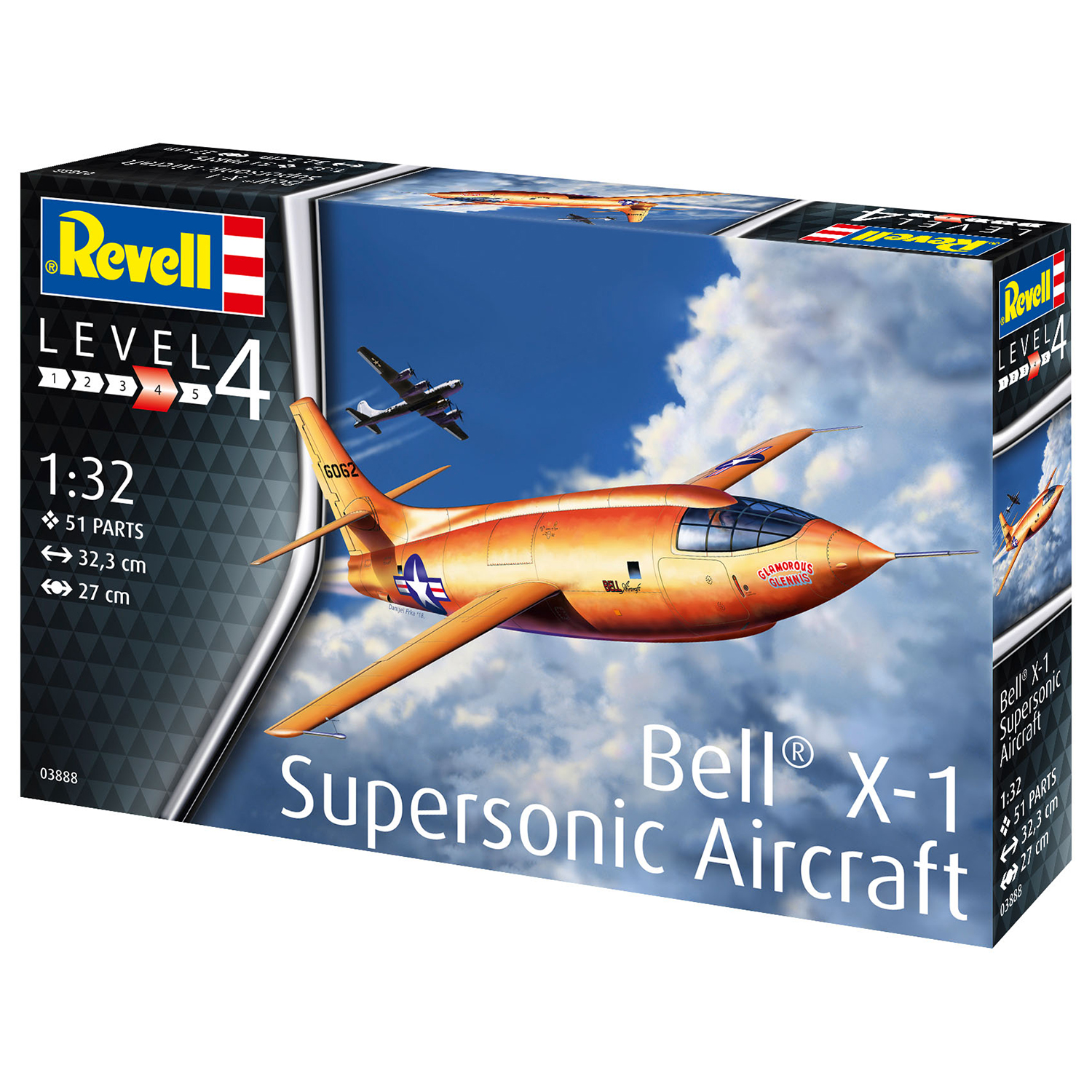 Сборная модель Revell Экспериментальный самолёт Bell X-1 1-ый сверхзвуковой 03888 - фото 3