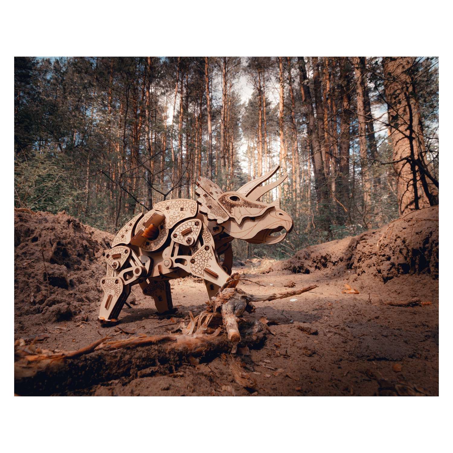 Конструктор Eco Wood Art Динозавр Трицератопс - фото 9