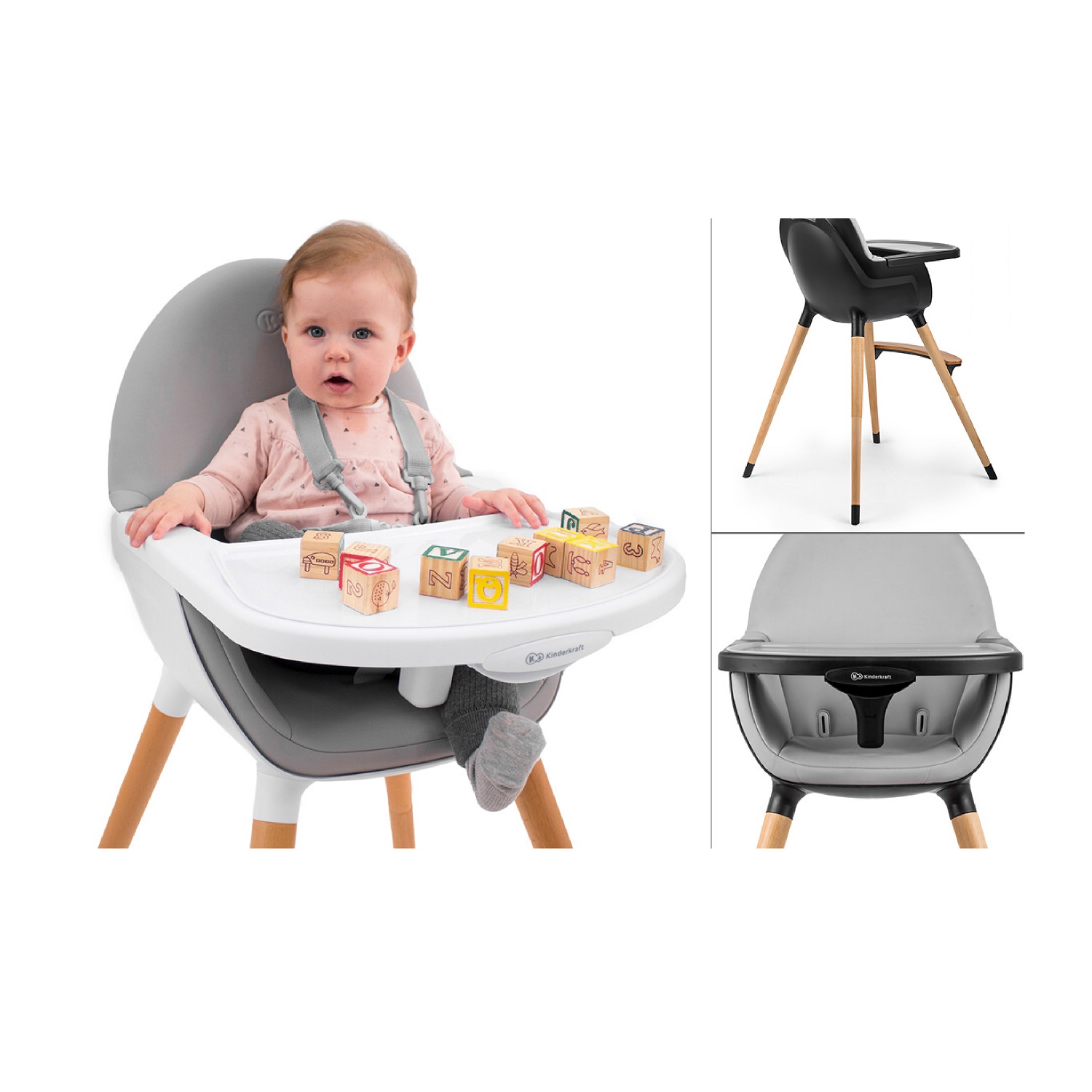 Стульчик для кормления Kinderkraft Fini Grey/Black - фото 10