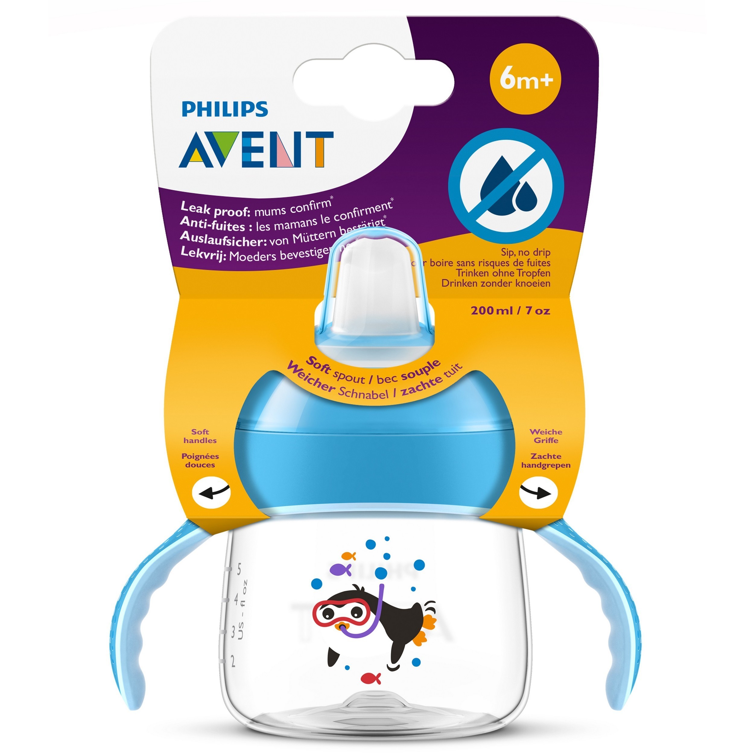 Чашка-поильник с носиком Philips Avent 200 мл 6 мес+ в ассортименте - фото 4