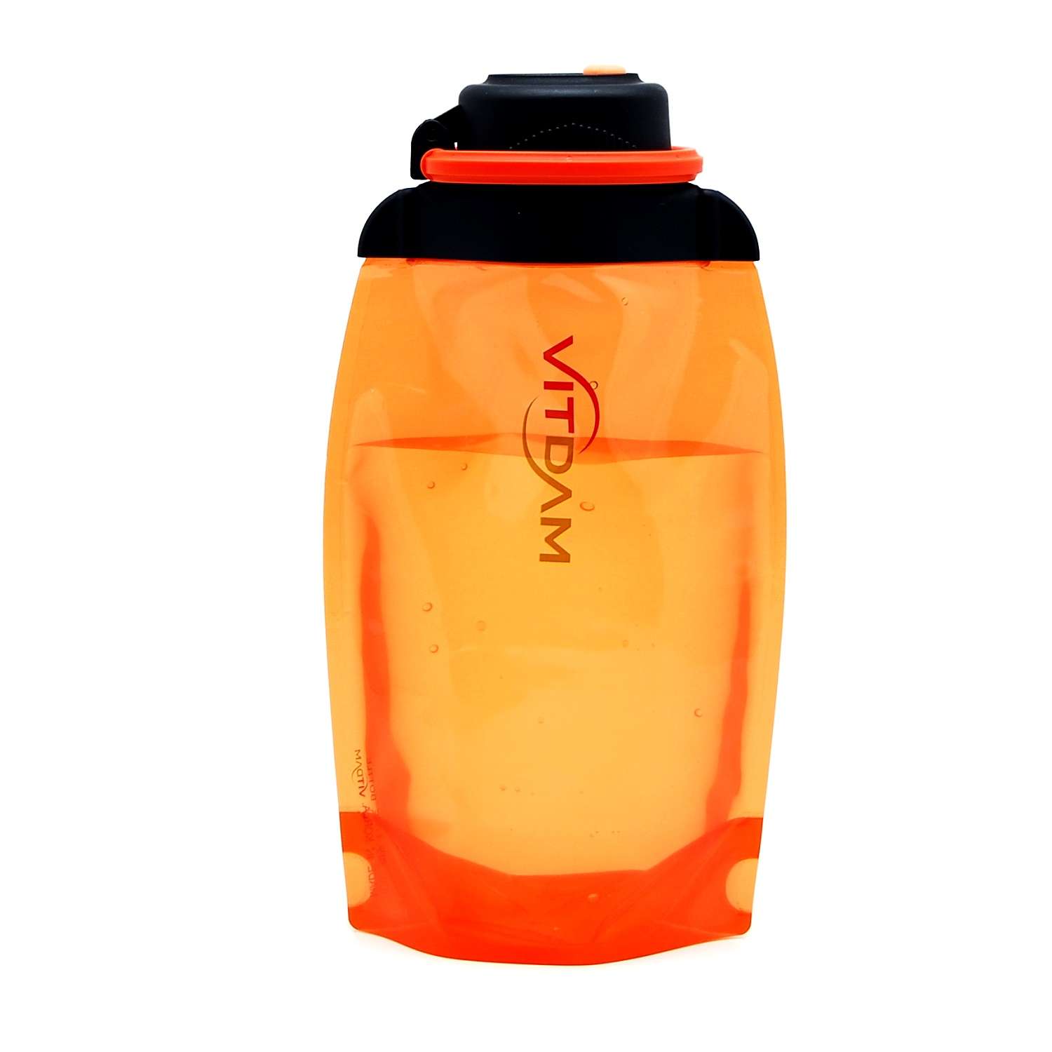 Бутылка для воды складная VITDAM оранжевая 500мл B050ORS - фото 1