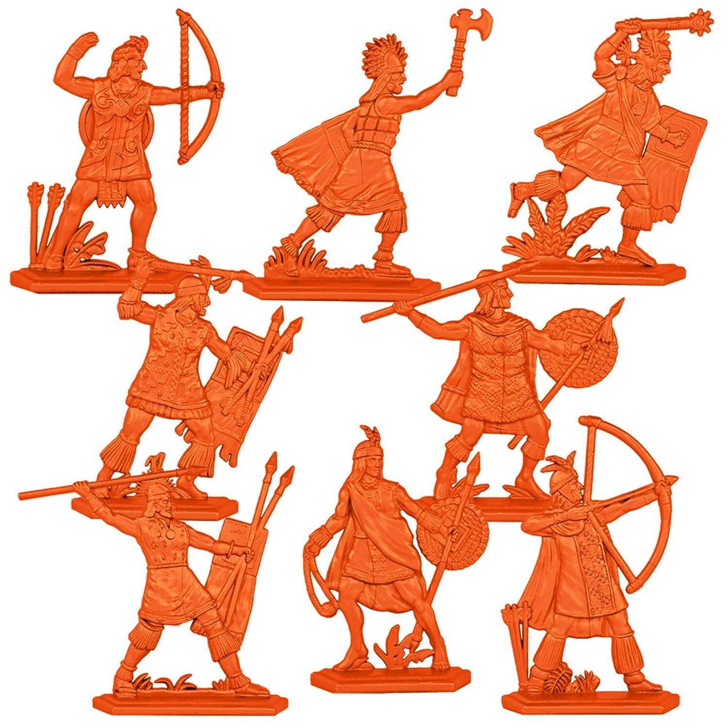 Набор солдатиков Воины и Битвы Инки Выпуск 1 оранжевый цвет - фото 1