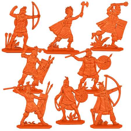 Набор солдатиков Воины и Битвы Инки Выпуск 1 оранжевый цвет