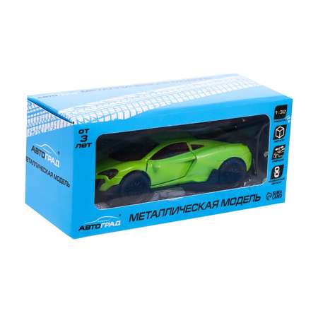 Машина Автоград металлическая «Купе» инерция открываются двери багажник цвет зелёный