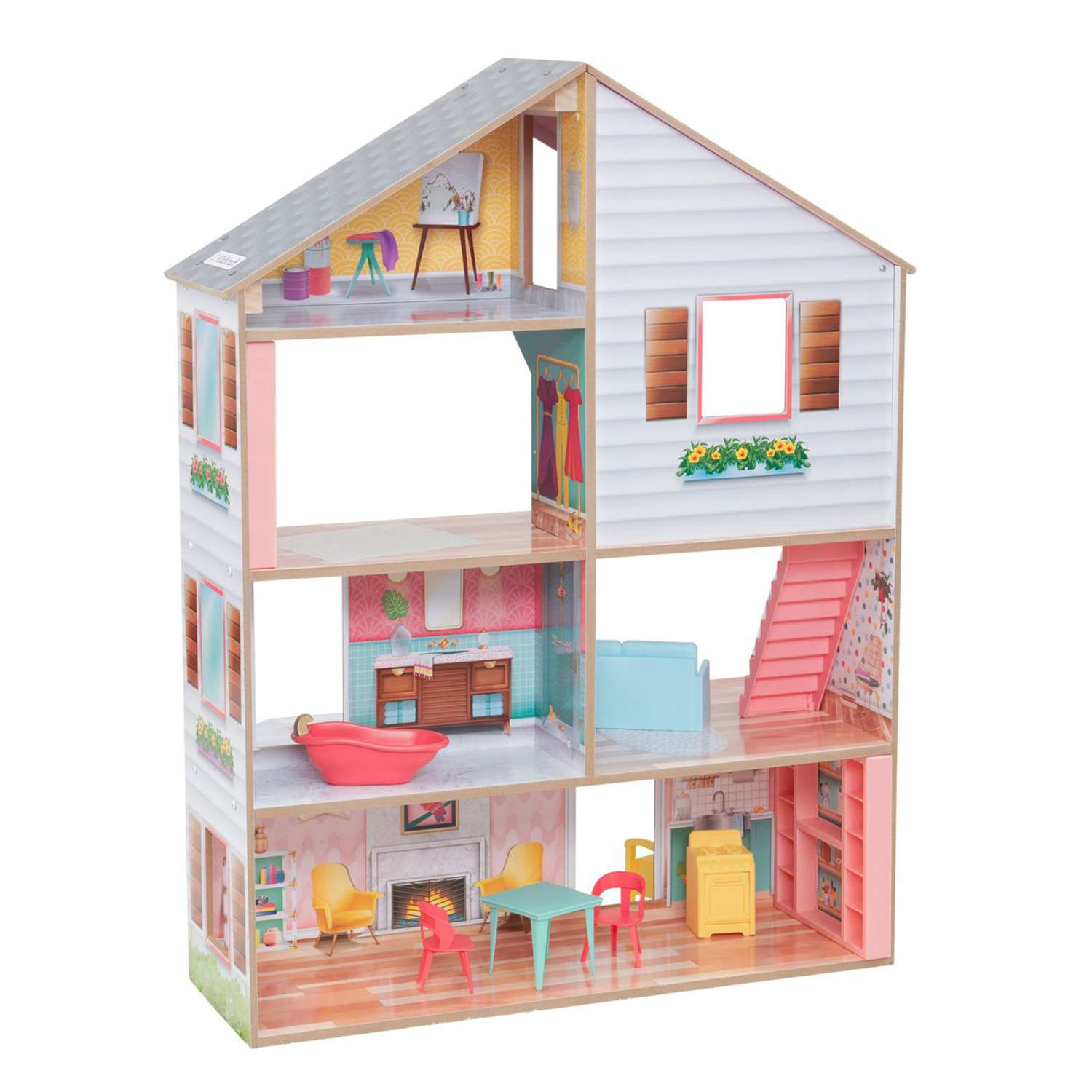 Кукольный домик KidKraft Чарли открытый на 360 с мебелью 10 предметов 10064_KE 10064_KE - фото 13