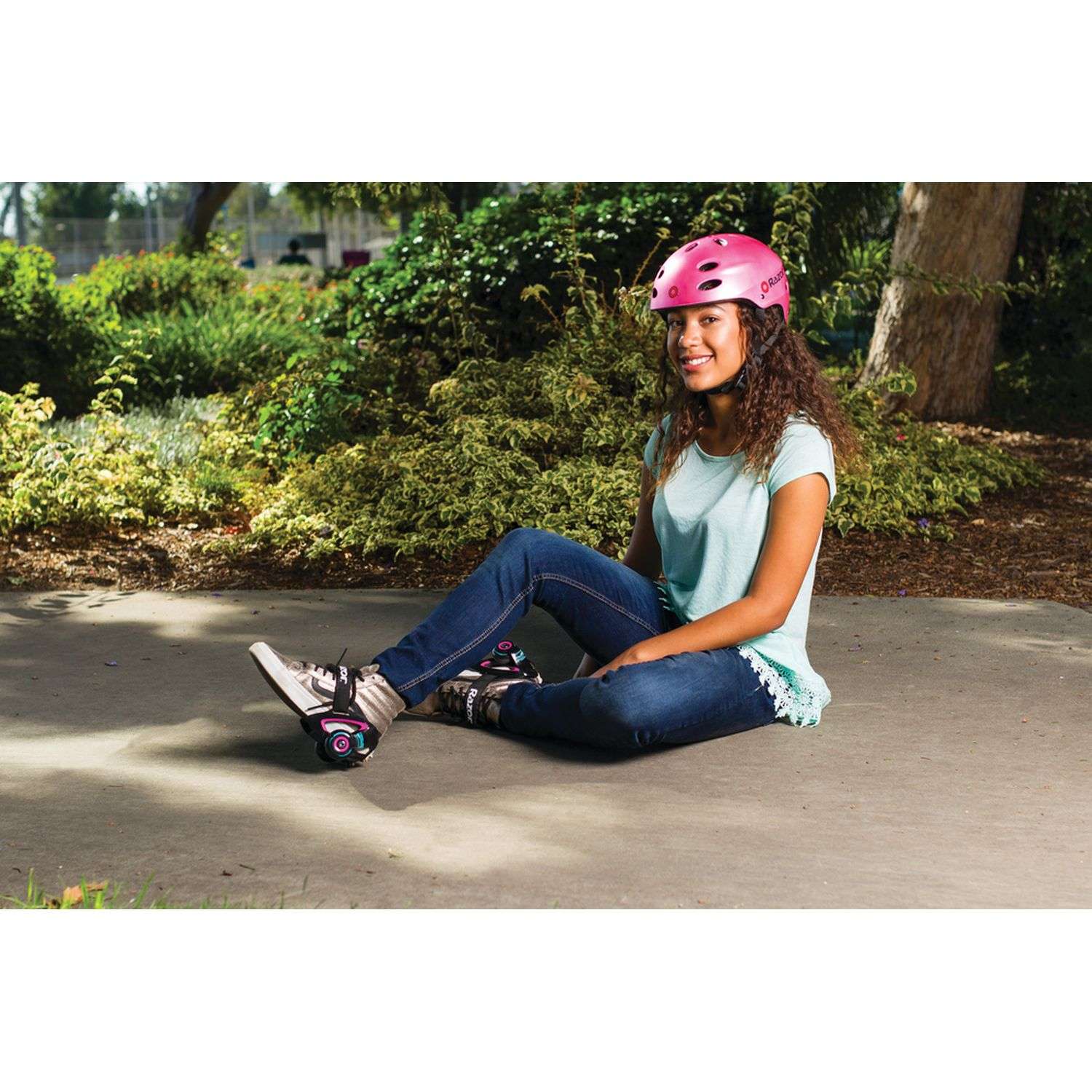 Ролики на обувь RAZOR Jetts пурпурный с искрами - универсальный размер - для детей и подростков - фото 11
