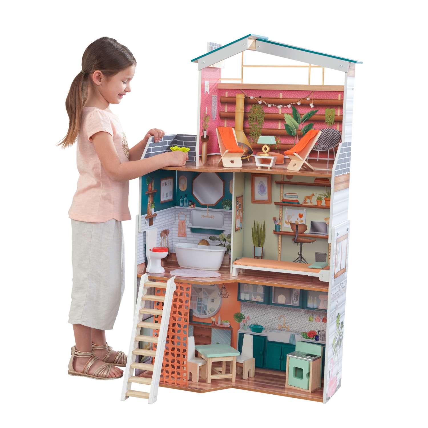 Кукольный домик  KidKraft Марлоу с мебелью 14 предметов свет звук 65985_KE 65985_KE - фото 1