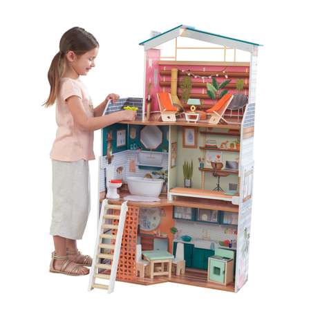 Кукольный домик  KidKraft Марлоу с мебелью 14 предметов свет звук 65985_KE