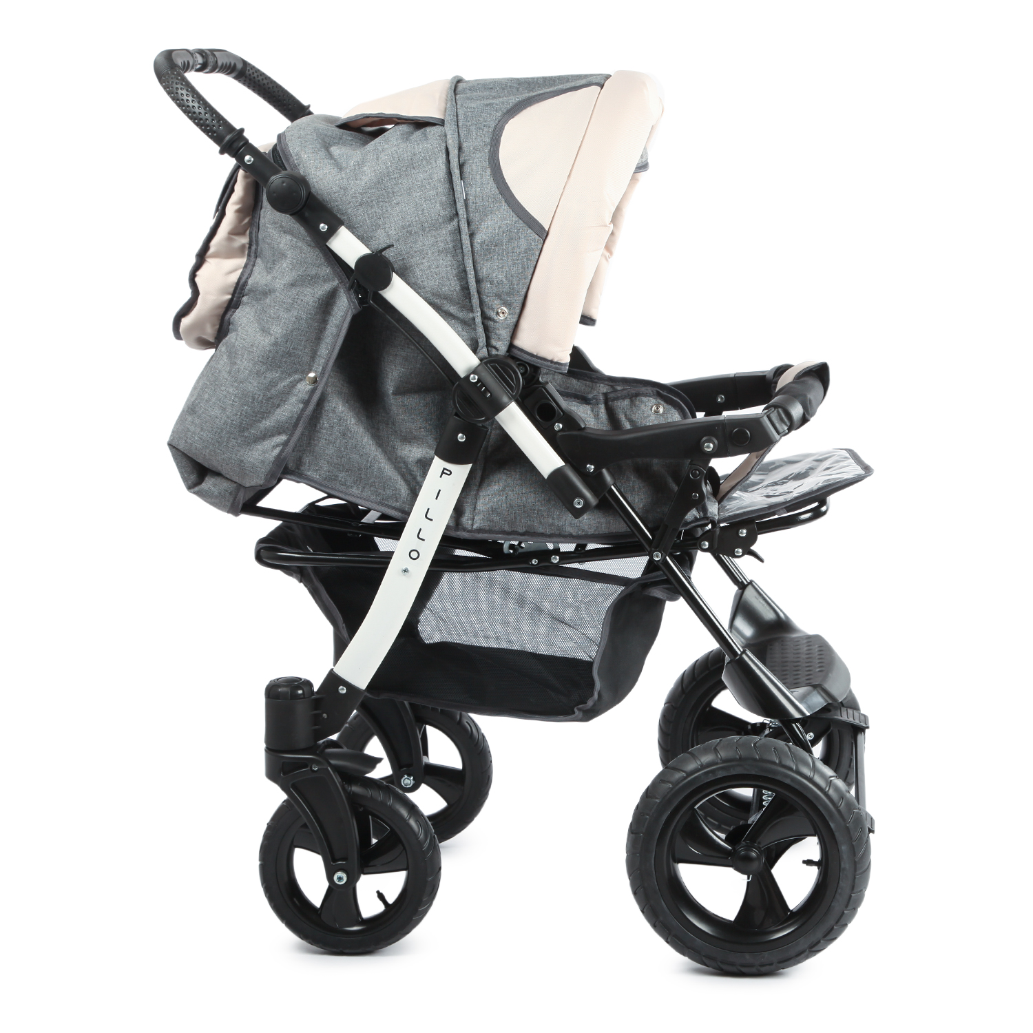 Коляска-трансформер Babyton Pillo OX Grey-Beige - фото 4