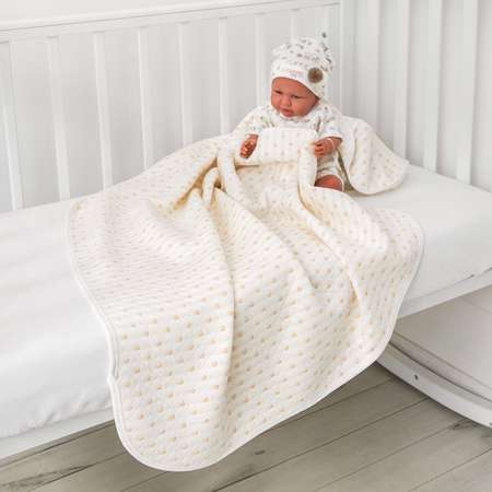 Плед-одеяло Baby Nice 100х118 Сердечки бежевый