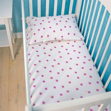 Простыня Adam Stork на резинке муслиновая для детской кроватки Малышарики Ёжик 60х120 см