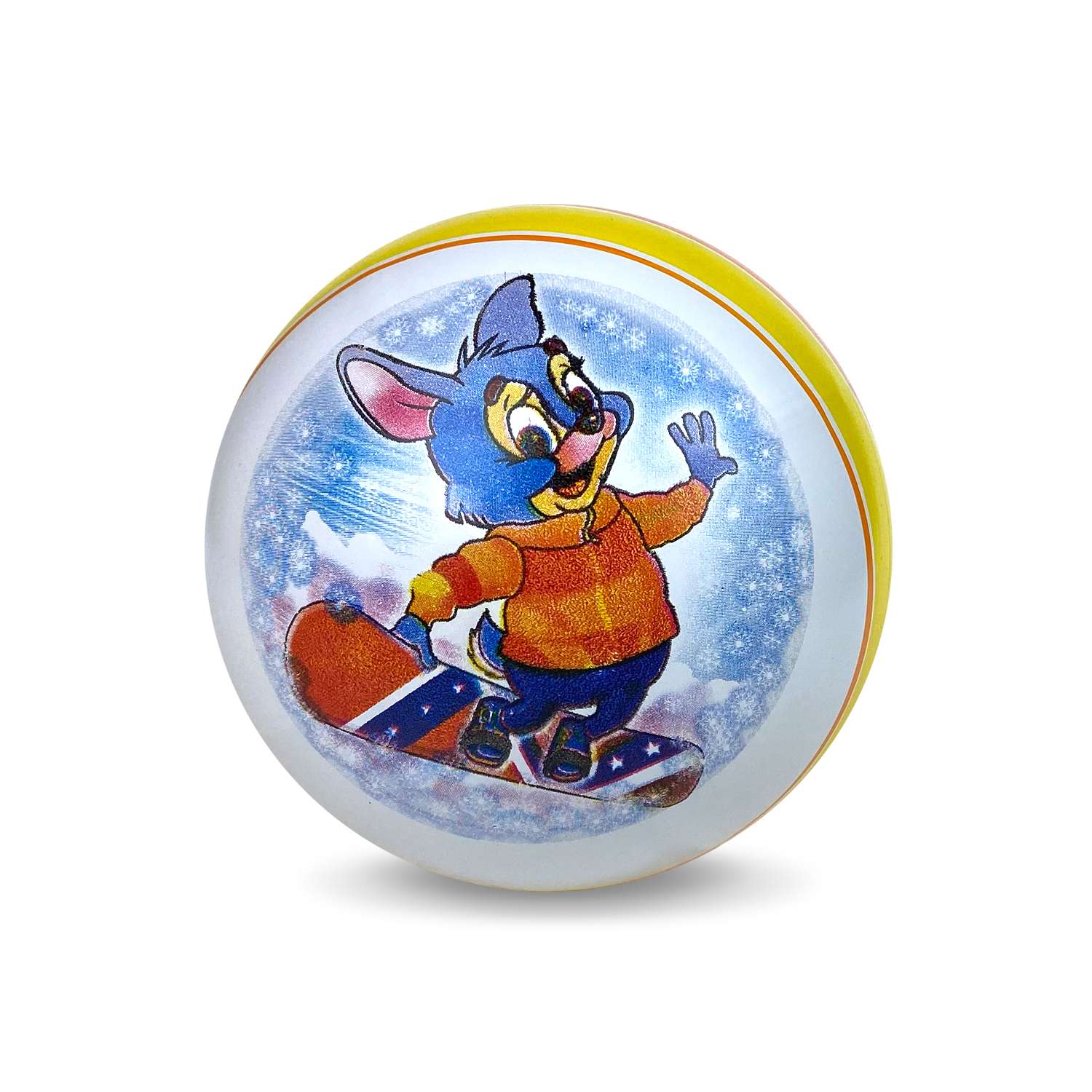 Мяч ЧАПАЕВ Заяц на сноуборде оранжевый 15см 44241 - фото 2