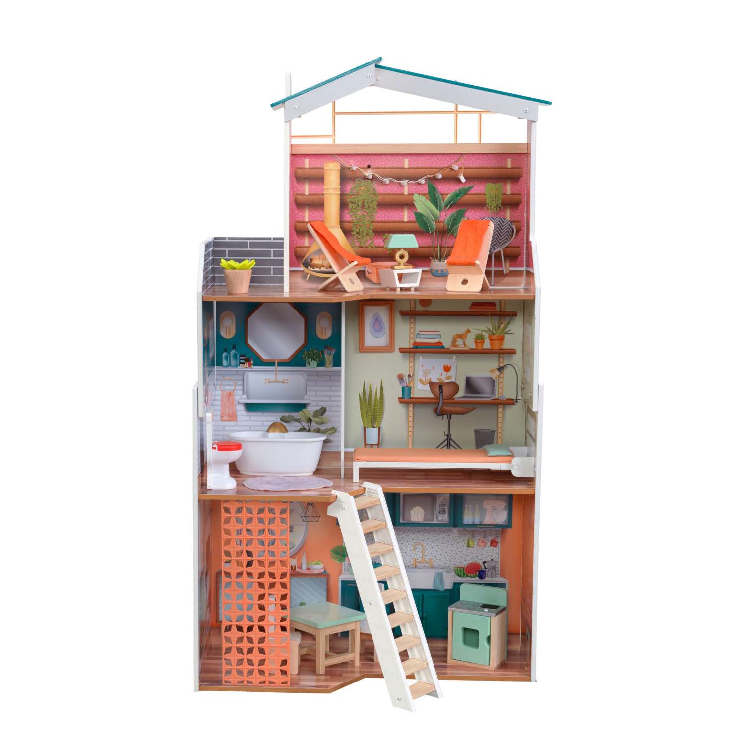 Кукольный домик  KidKraft Марлоу с мебелью 14 предметов свет звук 65985_KE 65985_KE - фото 3
