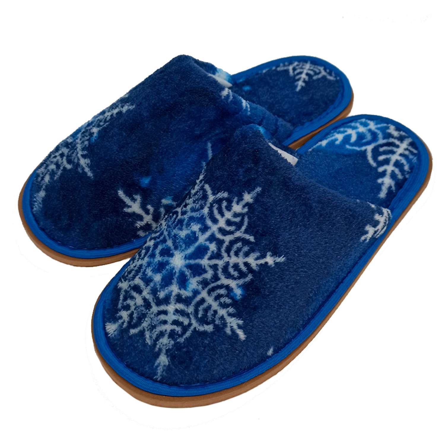 Тапочки IVShoes С-6ДВТ(д)-МР/снежинки синие - фото 1