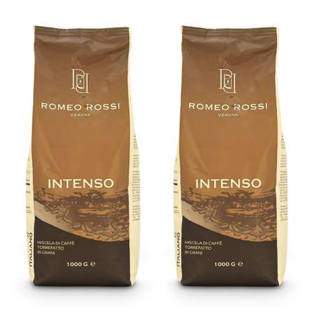 Кофе в зернах Romeo Rossi Intenso натуральный 2 упаковки по 1 кг