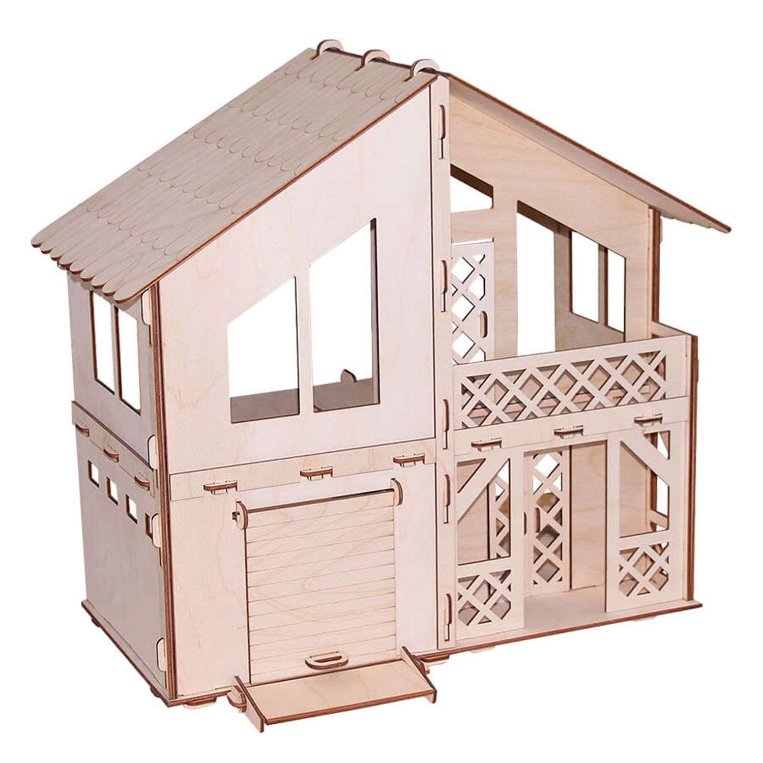 Конструктор Paremo Дачный кукольный домик с гаражом 90 элементов PD218-07 - фото 1