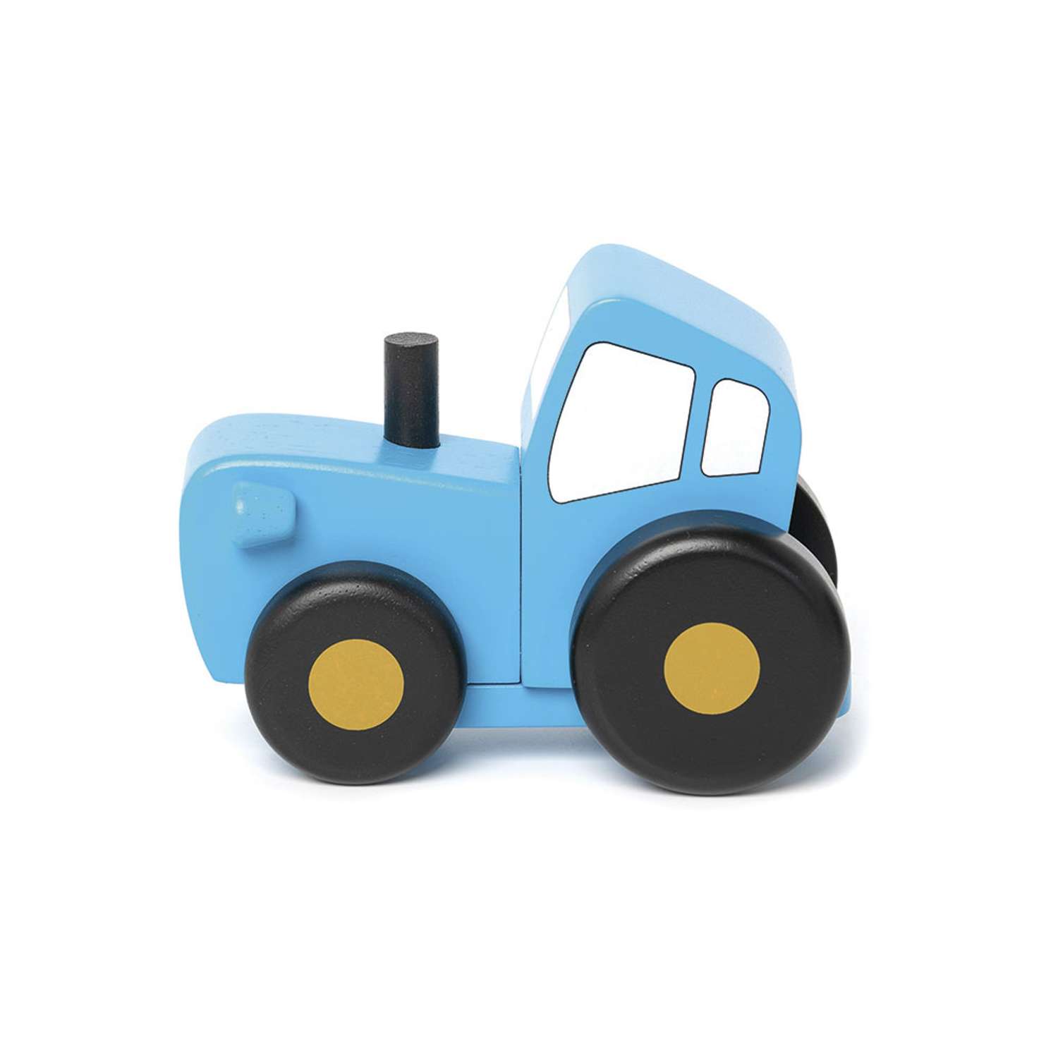 Машинка МУЛЬТИФАН деревянный Синий Трактор малый BTMF007 - фото 2