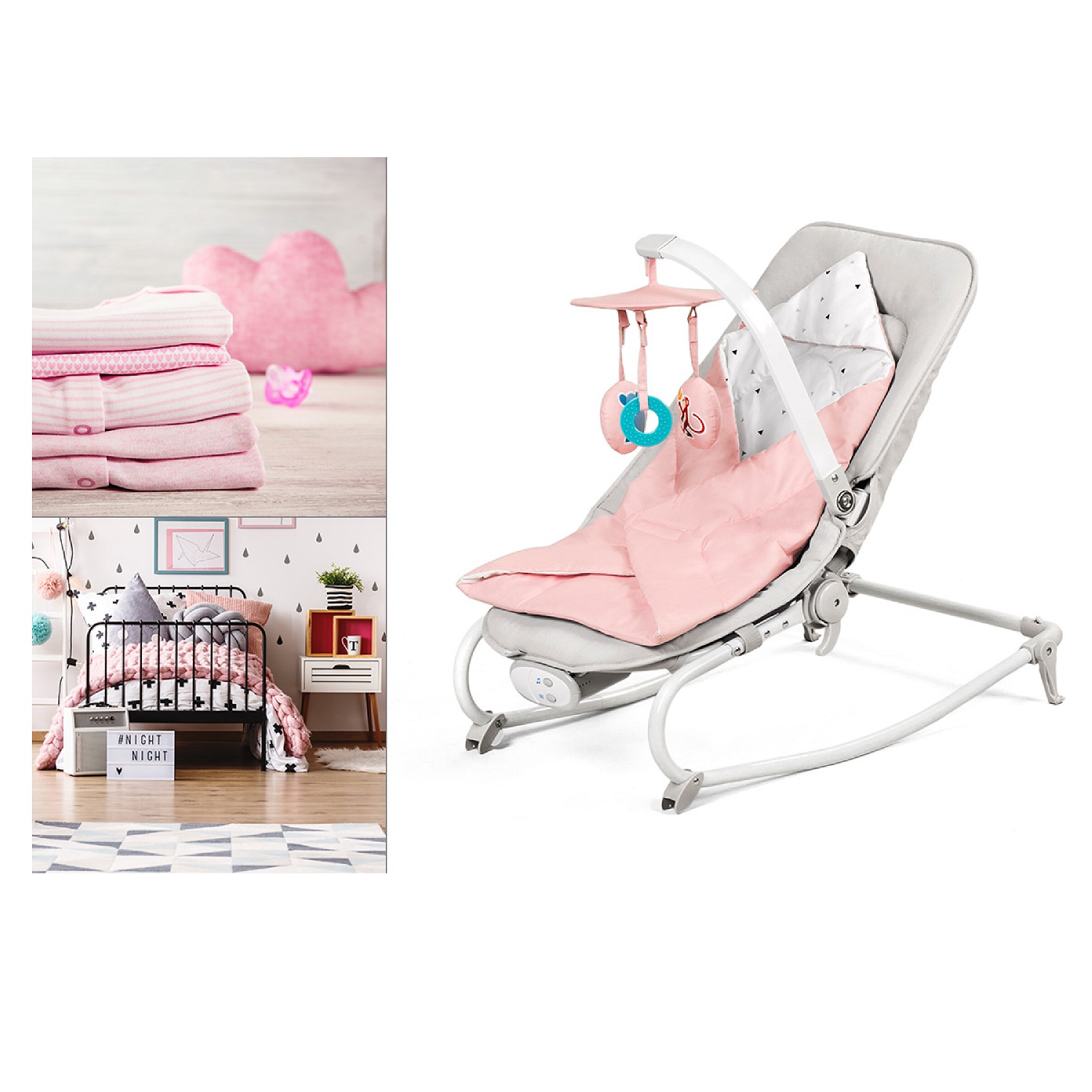 Шезлонг Kinderkraft Felio Pink - фото 13