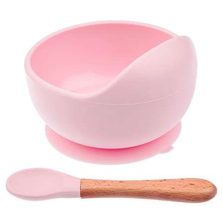 Набор для кормления для малыша WiMI силиконовый розовый
