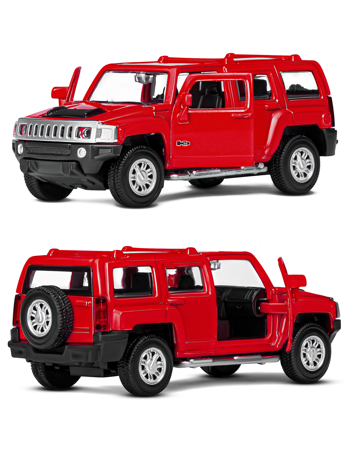 Внедорожник АВТОпанорама Hummer 1:43 красный JB1251269 - фото 6