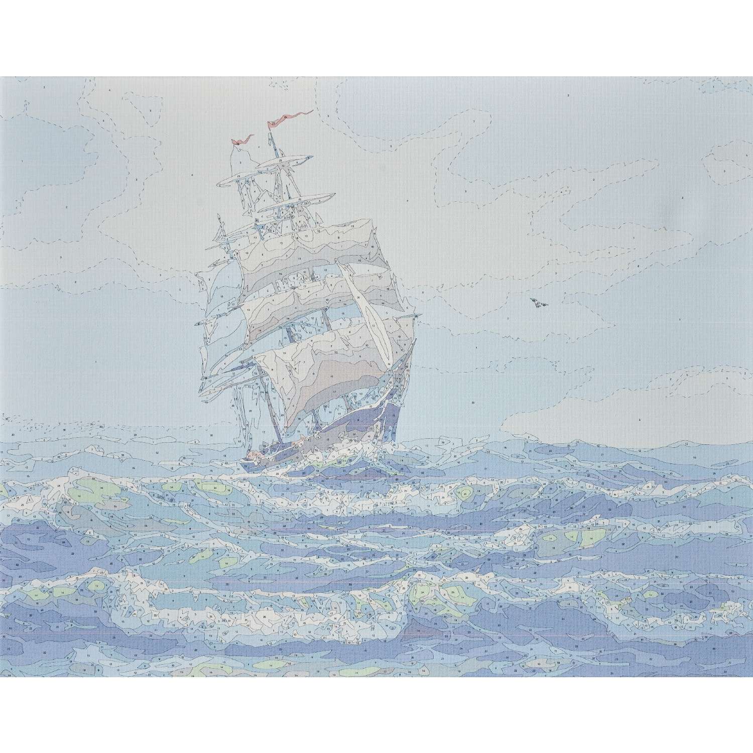 Картина по номерам Цветной Корабль с белыми парусами 40x50 см - фото 2