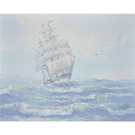 Картина по номерам Цветной Корабль с белыми парусами 40x50 см