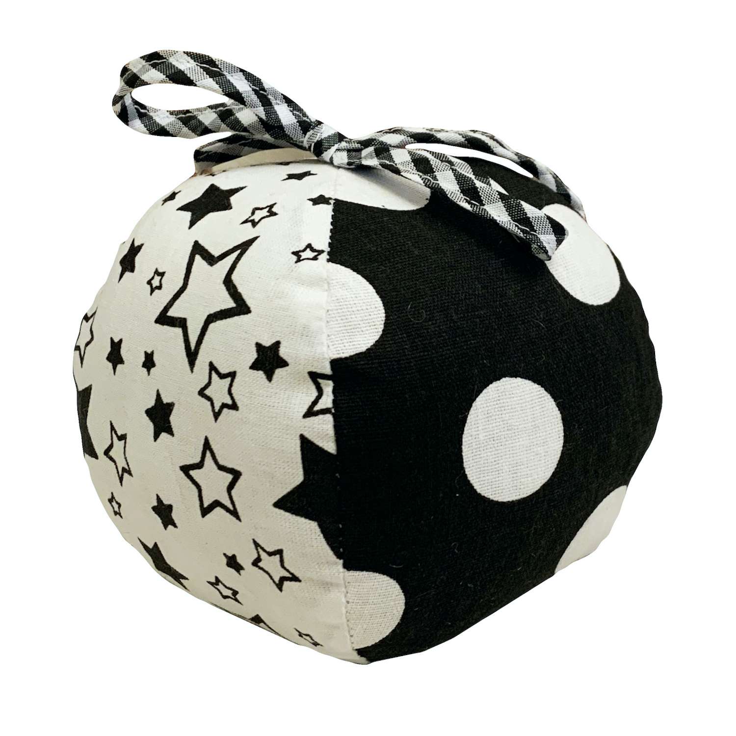 Развивающая игрушка Потешка Мячик с черно-белыми картинками для малышей - фото 1