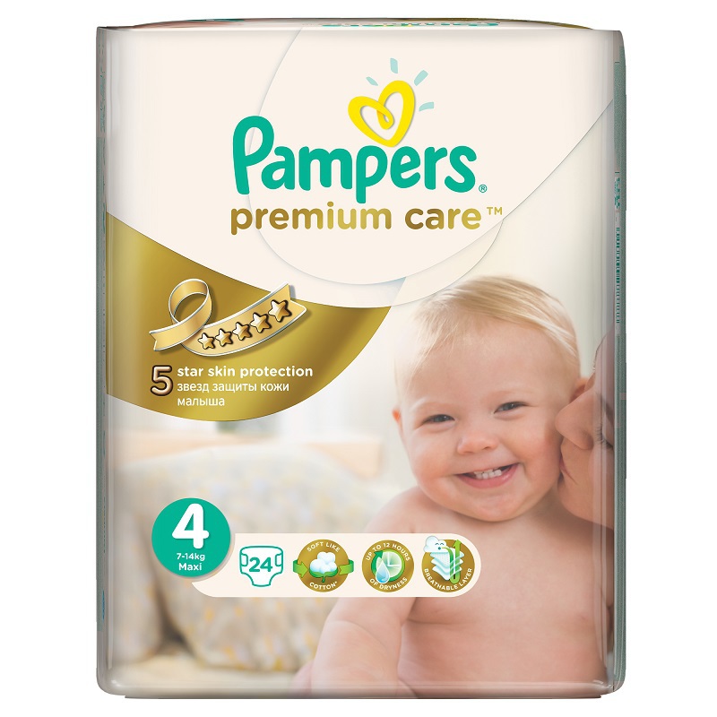 Подгузники Pampers Premium Care Средняя 7-14кг 24шт - фото 1