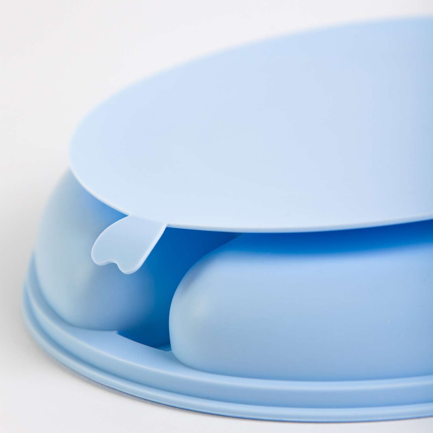 Набор детской посуды Morning Sun силиконовый секционная тарелка ложка вилка голубой - фото 4