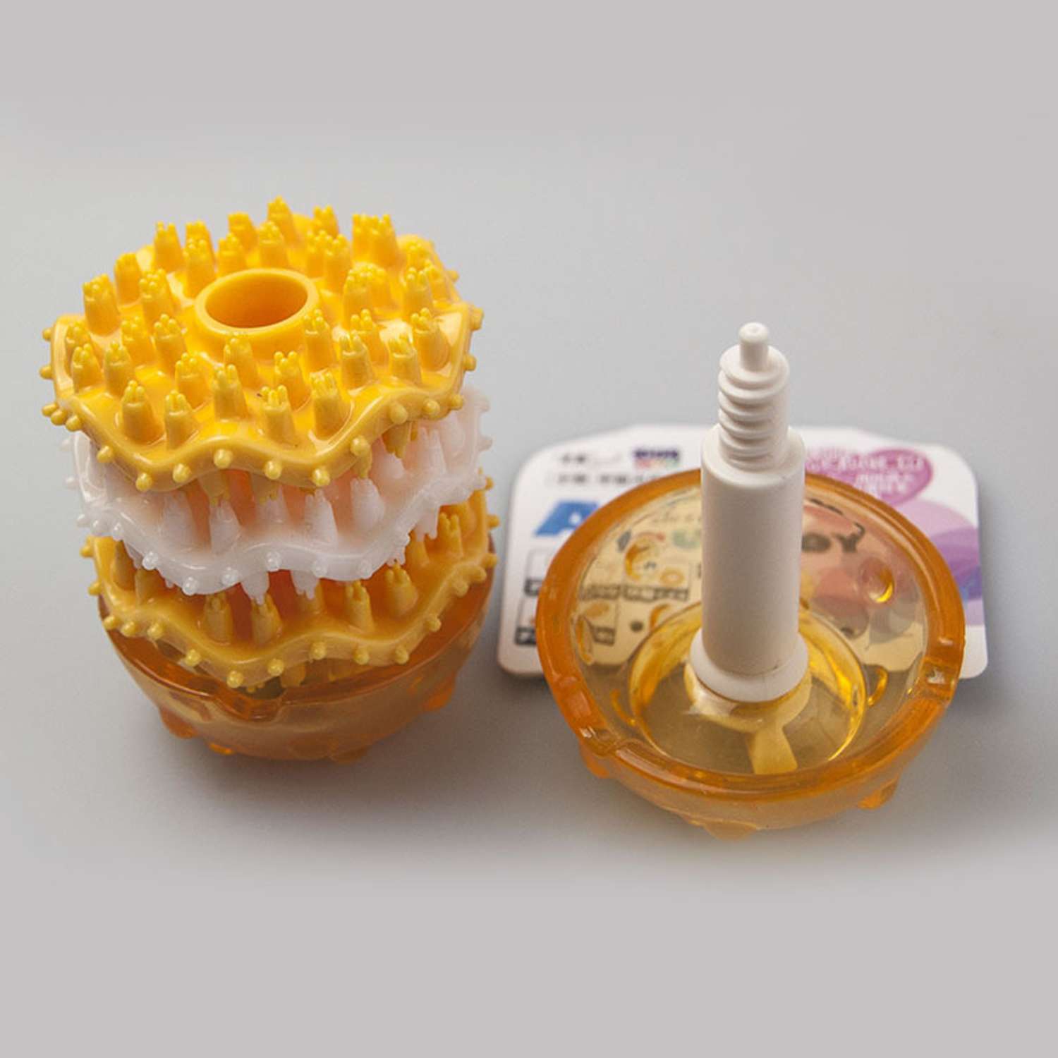 Игрушка для собак EarthPet для чистки зубов жевательная трехступенчатая со вкусом копченой курицы Оранжевая - фото 3